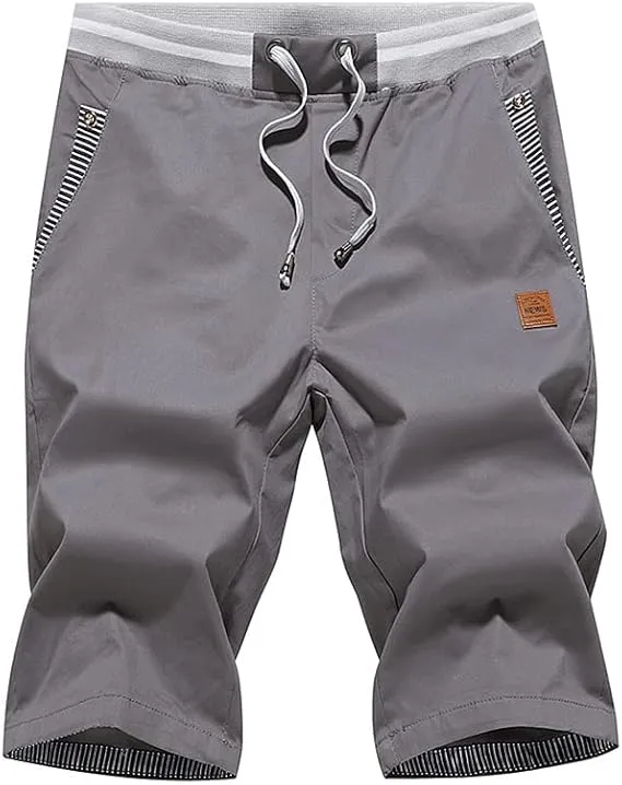 Tansozer Men's Summer Chino Elasticated Shorts