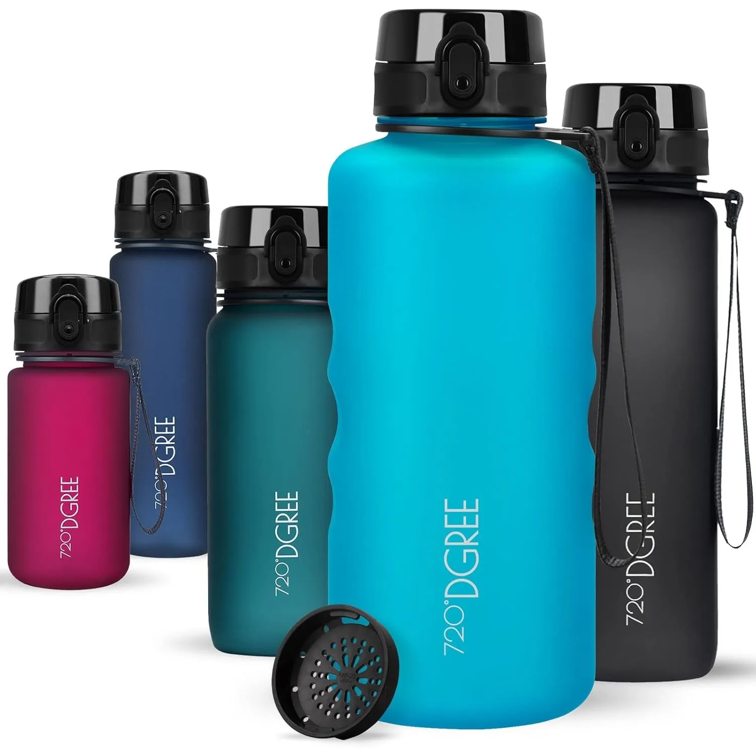 720°DGREE Trinkflasche “uberBottle“ +Sieb - 350ml, 500ml, 650ml, 1000ml, 1,5l, 2l - BPA-Frei - Wasserflasche für Sport,…