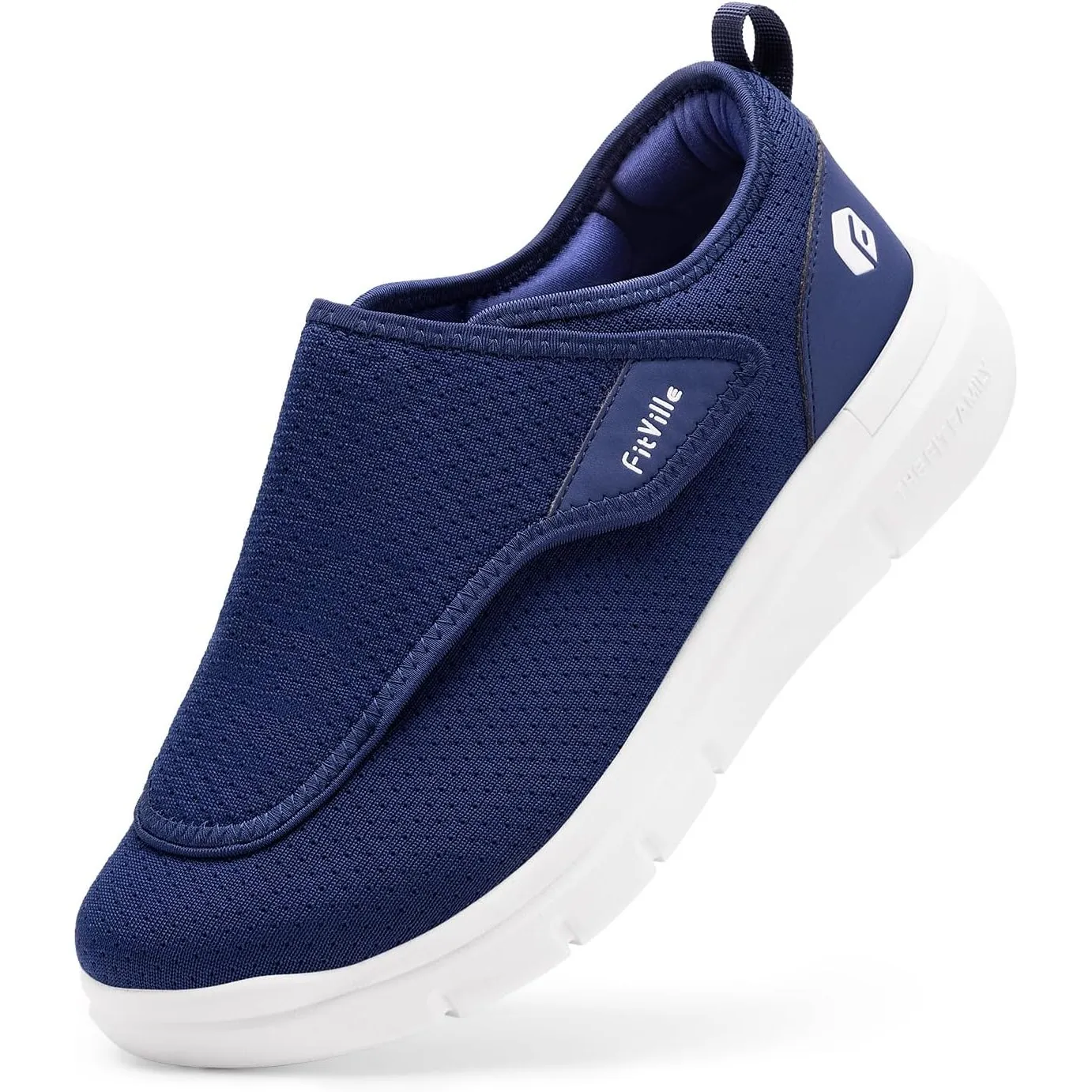 FitVille Schuhe Herren Extra Weit Senioren Pflege Hausschuhe mit Klettverschluss EasyTop Wings V2