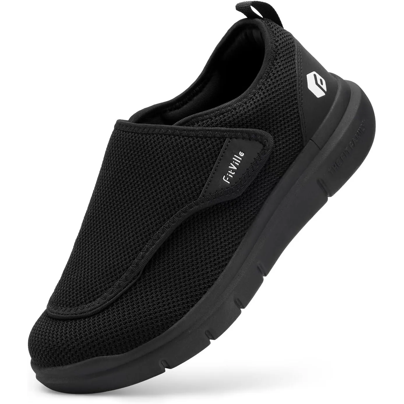 FitVille Schuhe Herren Extra Weit Senioren Pflege Hausschuhe mit Klettverschluss EasyTop Wings V2