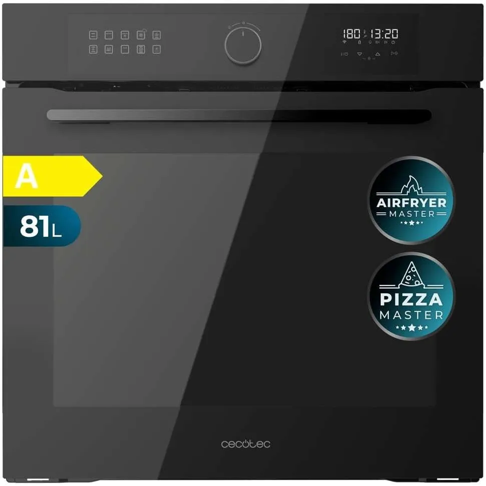 Cecotec Einbaubackofen Multifunktion 60 cm Bolero Hexa AF316000 Glass Black A 3400W, 81L Kapazität, 11 Funktionen mit A…