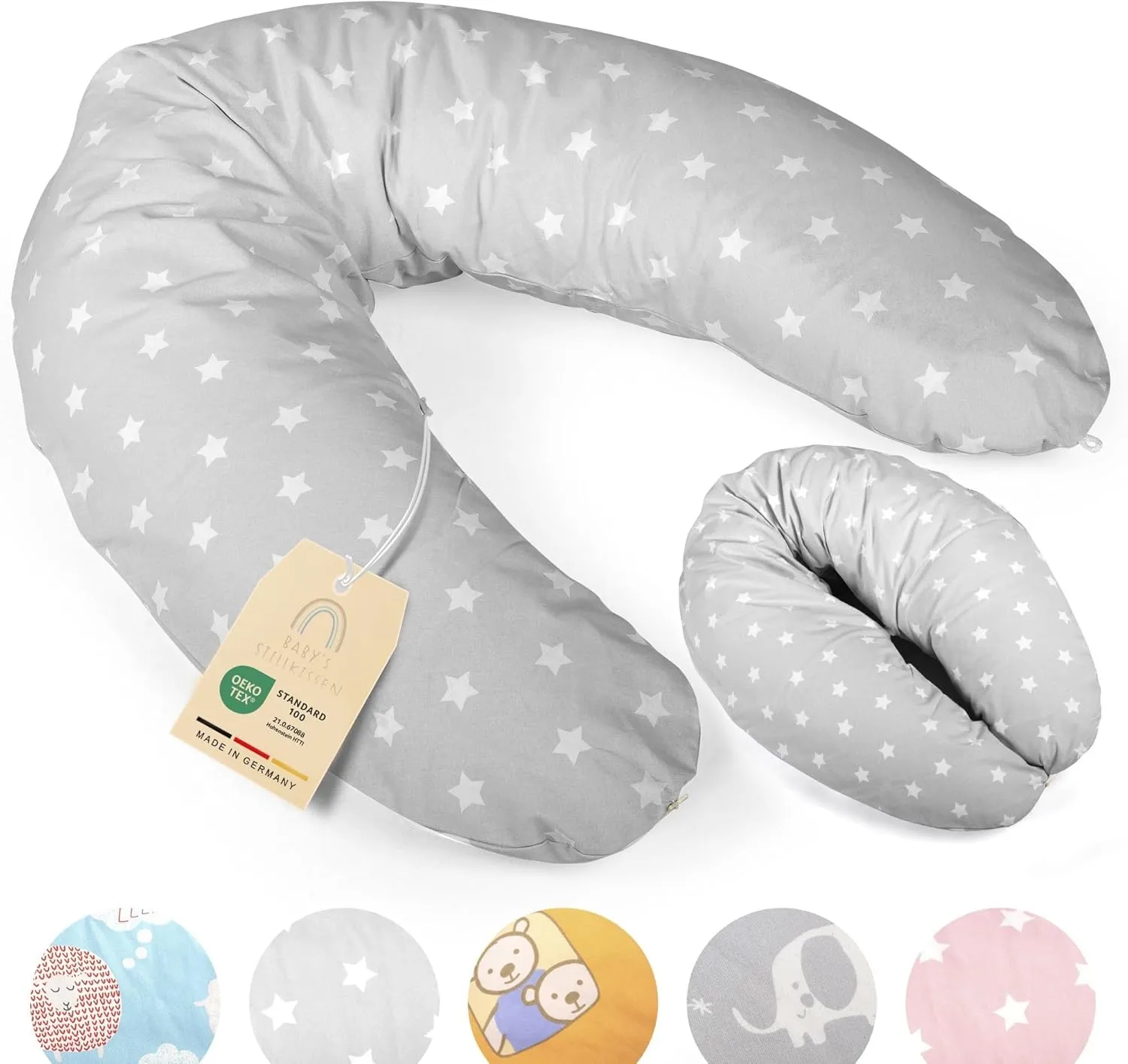 Baby's Stillkissen XXL - 190cm Schwangerschaftskissen mit Bezug - Geprüftes Schwangerschaft Kissen für Baby & Erwachsene - Kuscheliges Stillkissen Seitenschläferkissen & Lagerungskissen Erwachsene