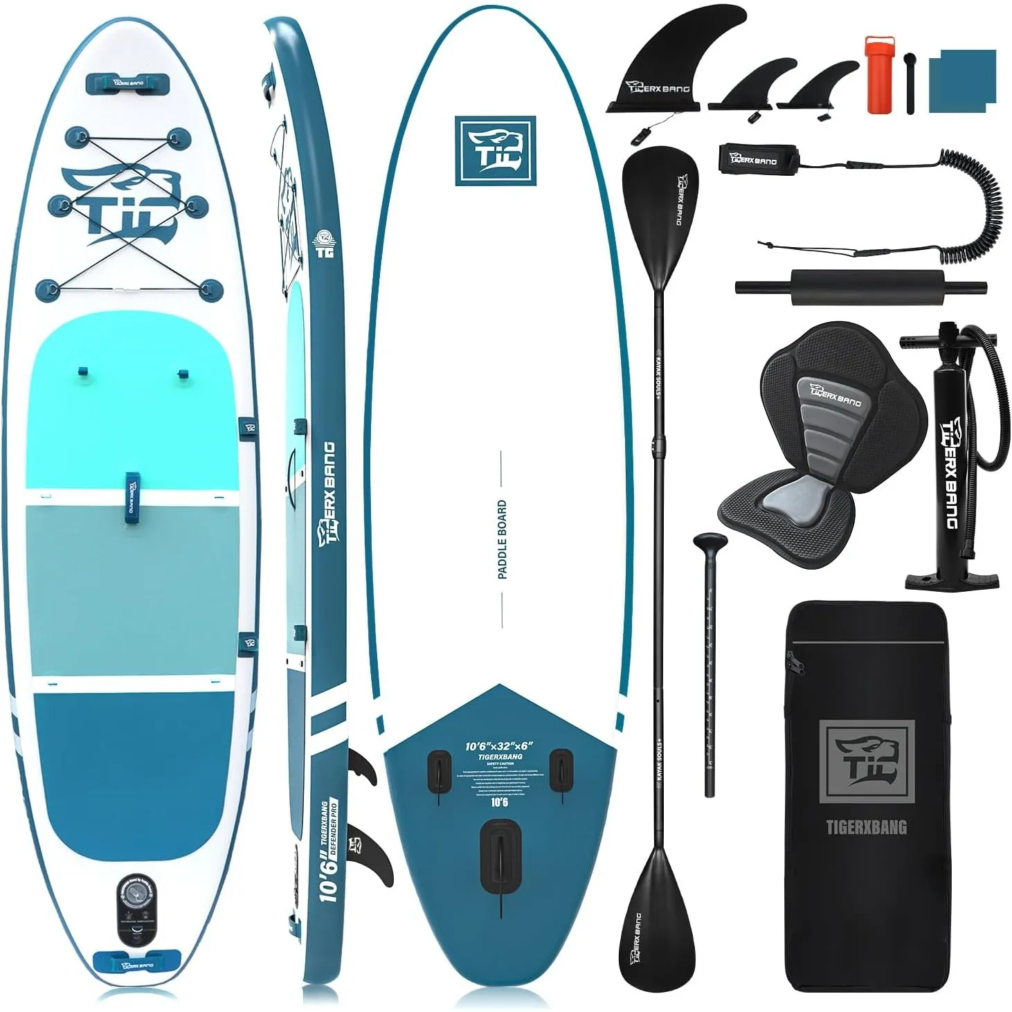 TIGERXBANG SUP Boards Stand Up Paddling Board, aufblasbare Paddle-Boards Defender-Pro-Kollektion
