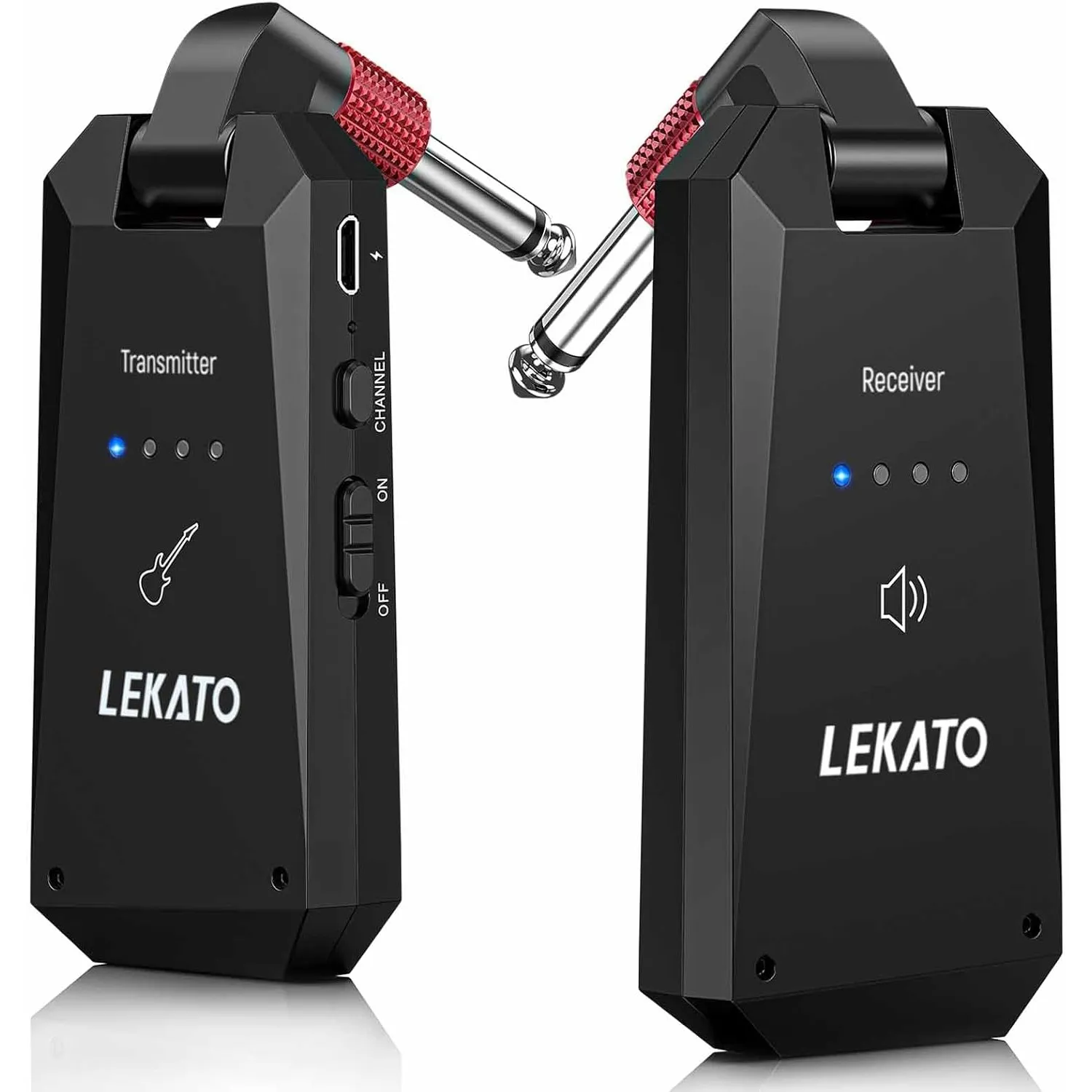 LEKATO WS-90 Kabelloses Gitarrensystem 5,8 GHz Gitarren-Funksender-Empfänger Kabelloses Gitarrenkabel Kabelloses Basska…
