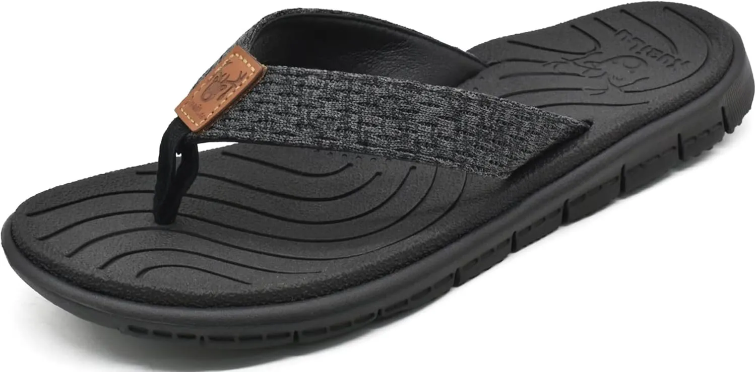KuaiLu Flip Flops Damen Weich Leder Stoff Badelatschen Yoga Matte Fußbett Sandalen Sommer Strand Zehentrenner Rutschfes…
