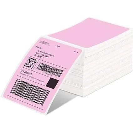 MUNBYN Versandaufkleber Rosa 4×6 DHL Etiketten (500 Stück 10.2 x 15.2 cm) Thermopapier Versandetiketten für Labeldrucke…