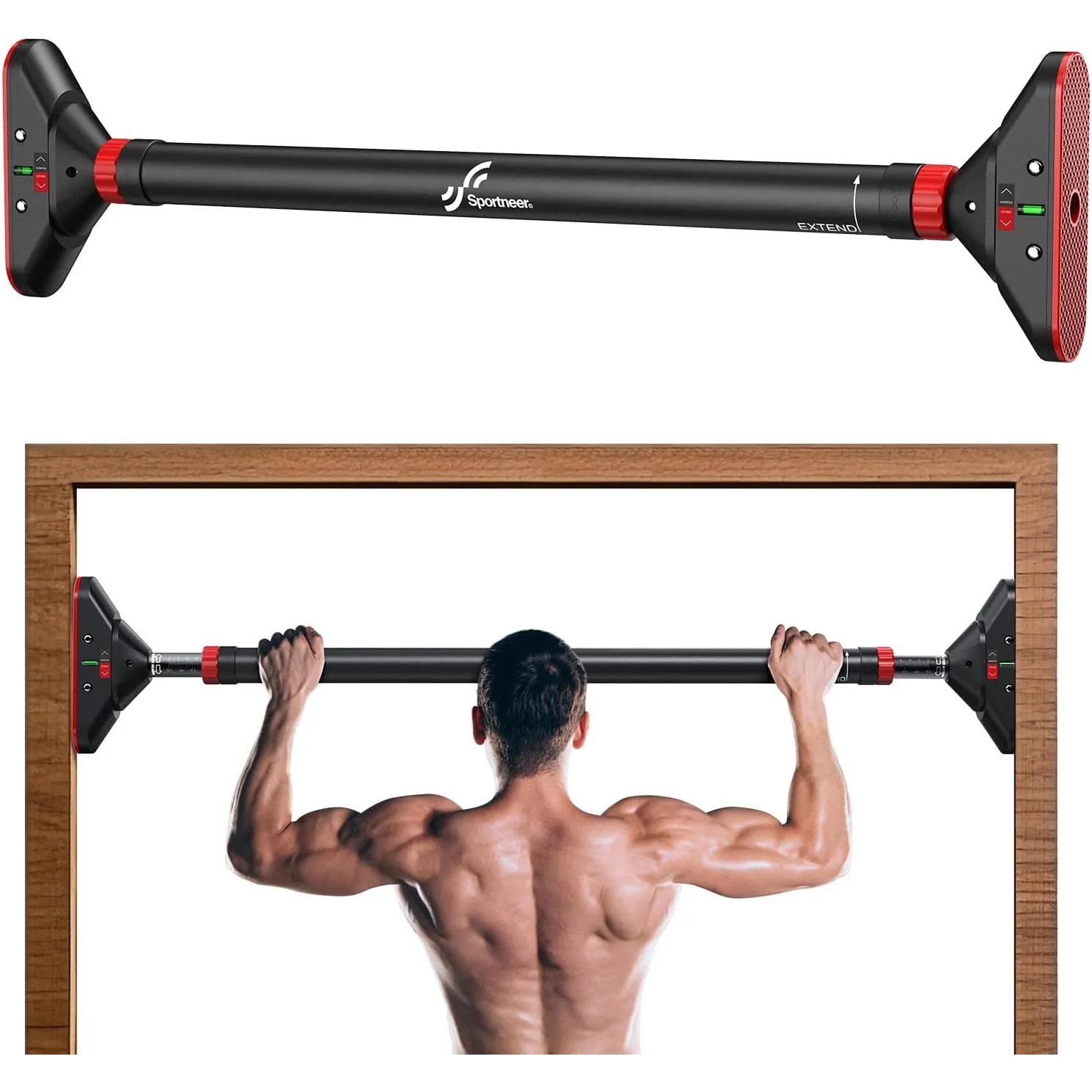 Sportneer Klimmzugstange Türrahmen, Pull Up Bar Reckstange Ohne Schrauben