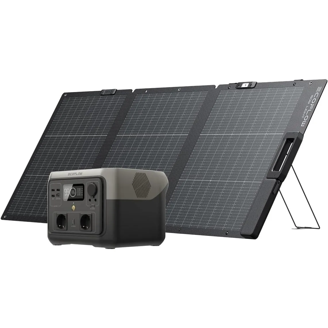 EF ECOFLOW Tragbare Powerstation RIVER 2 MAX mit 160W faltbare solar panel, 512 Wh Solargenerator mit LiFeP04, Schnelll…