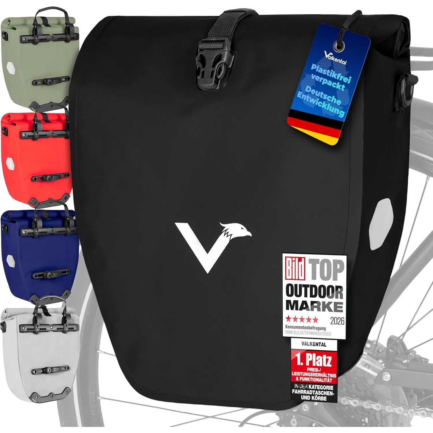 Valkental Gepäckträgertasche, Wasserdicht & Abschließbar