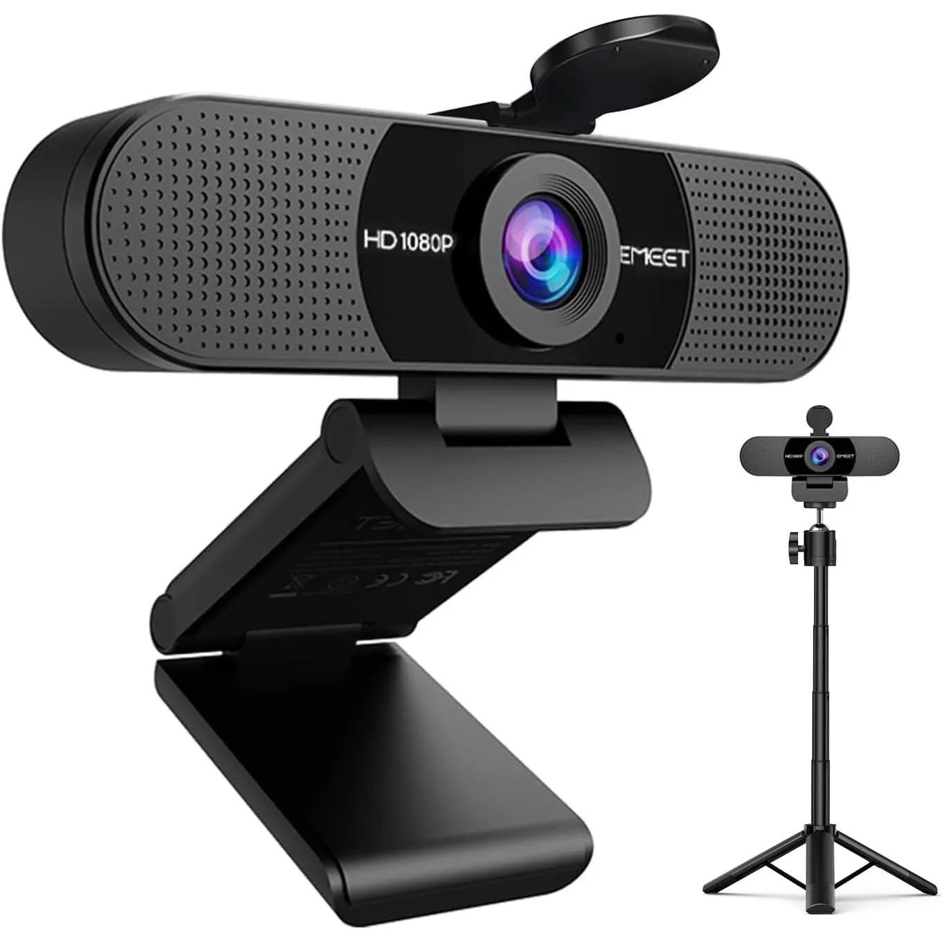 EMEET C960 1080p Webcam mit Mikrofon - Kamera für PC & PC Monitor | Full HD Webcam｜Privacy-Cover｜90° Winkel Streaming K…