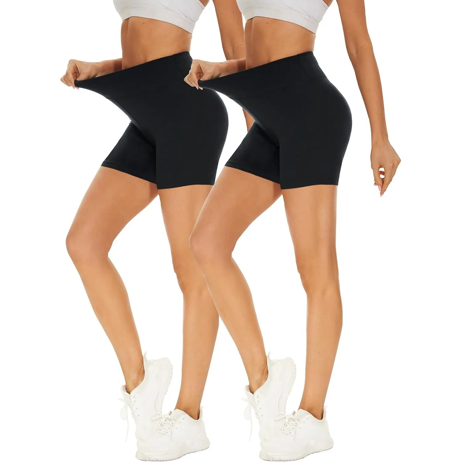 Missluck 2er Pack Radlerhose Damen Hohe Taille Kurz Sporthose Shorts Sommer | Blickdicht Leggings, Hotpants Unter Kleid…