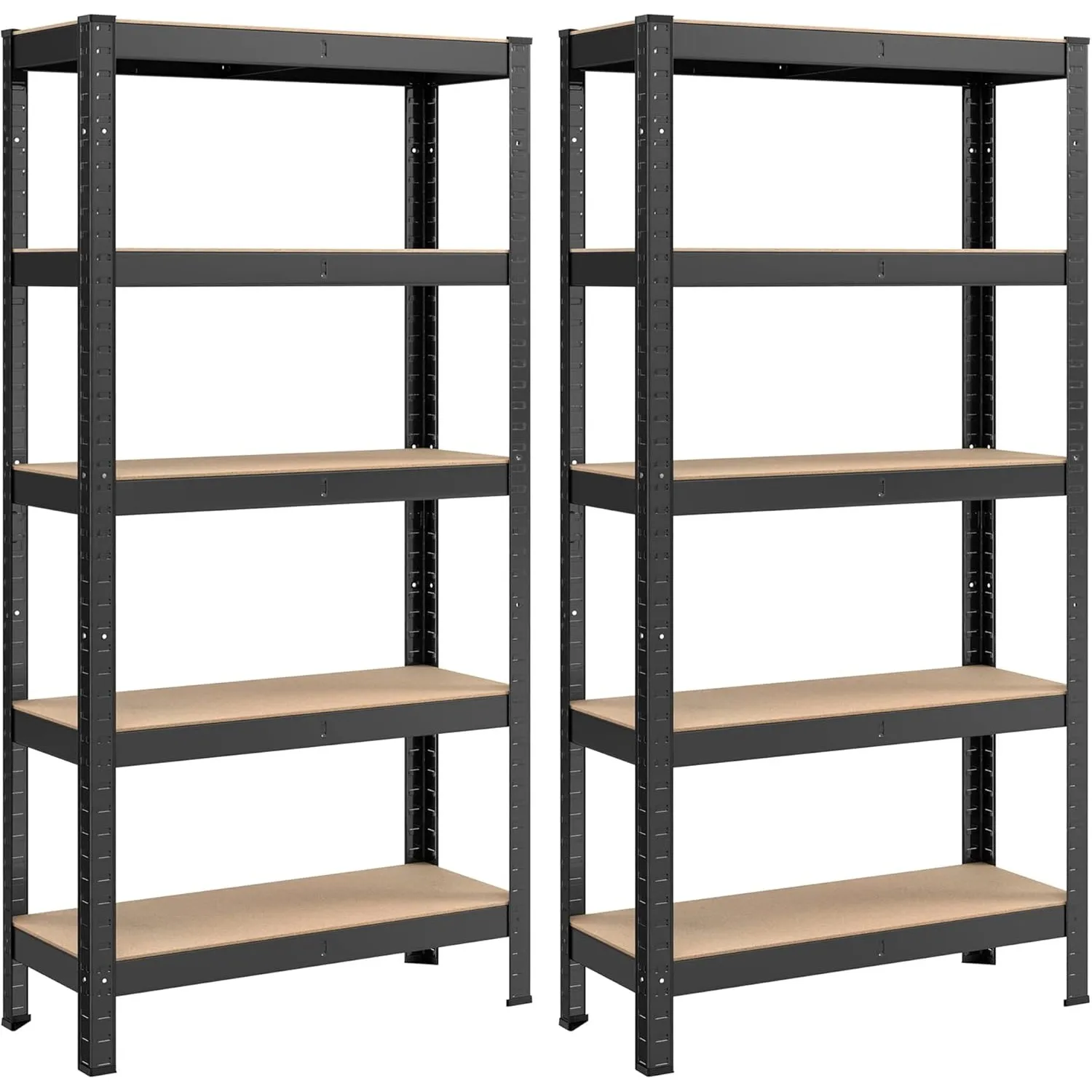 SONGMICS Schwerlastregal, 2er Set, 75 x 30 x 150 cm | Kellerregal,Regal mit 130kg Tragkraft pro BodenLagerregal, mit St…