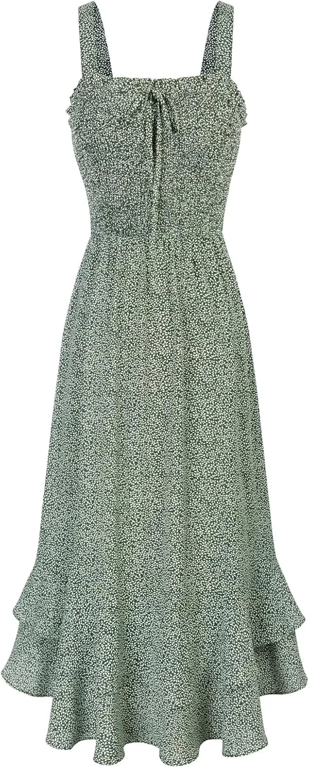 GRACE KARIN Women's Long Floral Dress, Sleeveless, Spaghetti Straps, Cocktail Dress, Casual Dress, Bohemian Maxi Dress,…