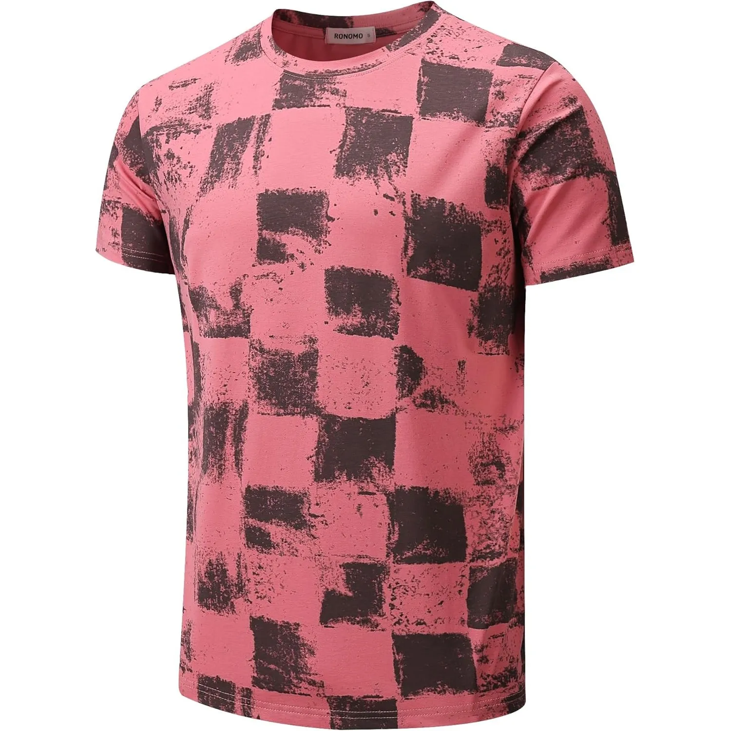 RONOMO Herren T-Shirt 95% Baumwolle 5% Spandex, Mikroelastik, Hautfreundlich