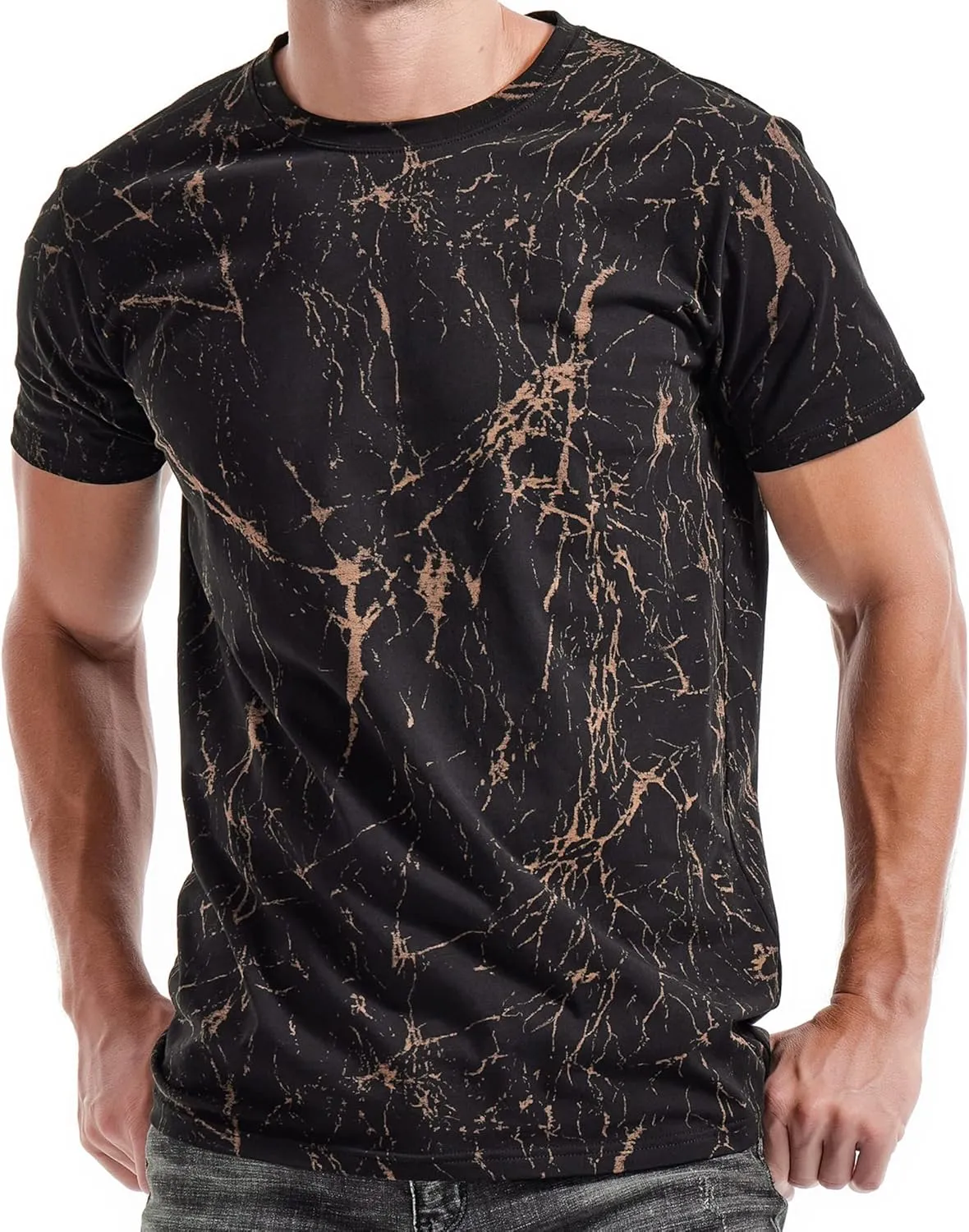 RONOMO Men's T-Shirt, 95% Cotton, 5% Spandex, Microelastic, Skin-friendly