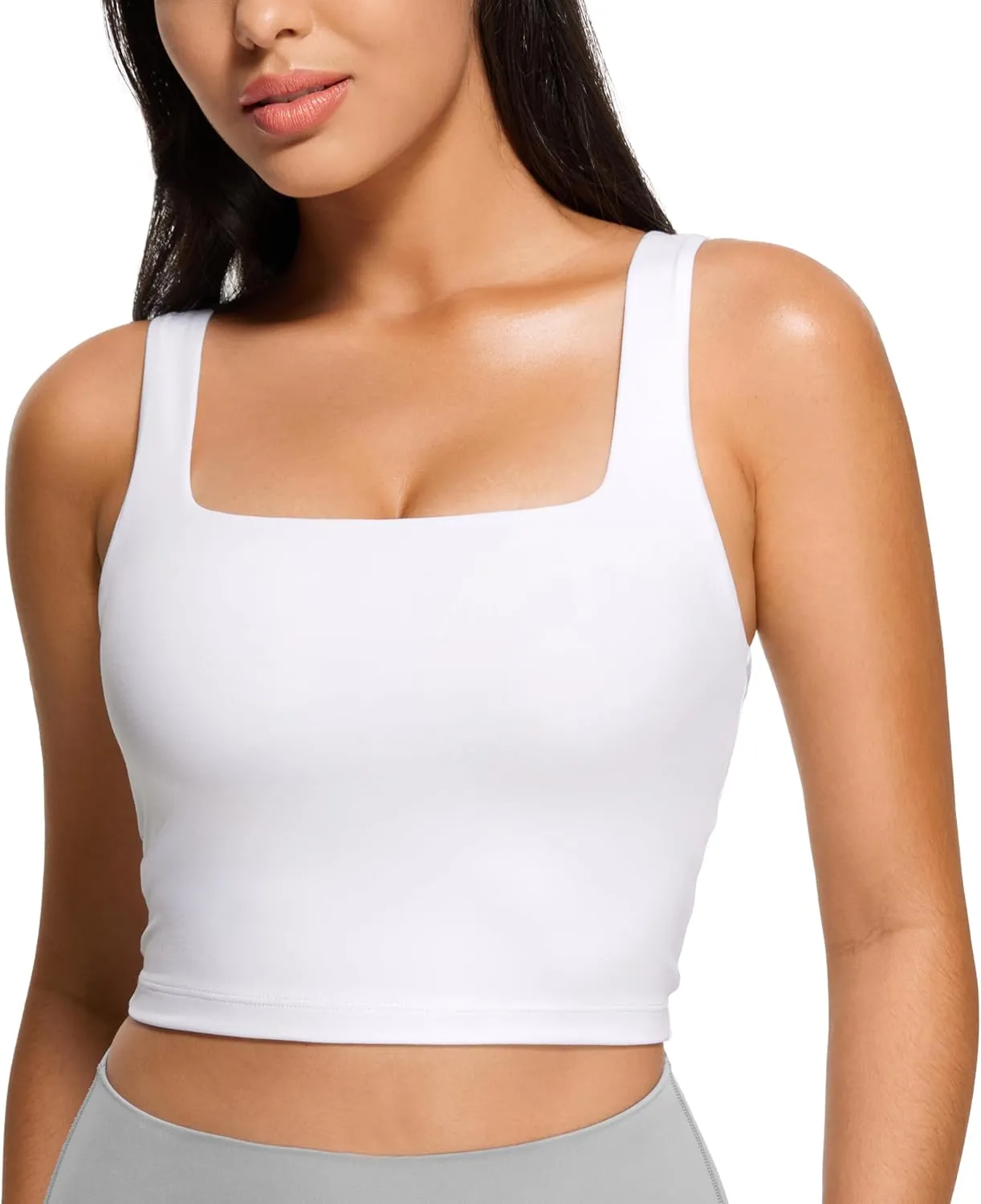 CRZ YOGA Damen Butterluxe Sport BH Gepolstert Ohne Bügel Crop Tops Atmungsaktive Yoga Tank Top Fitness Workout Sports B…