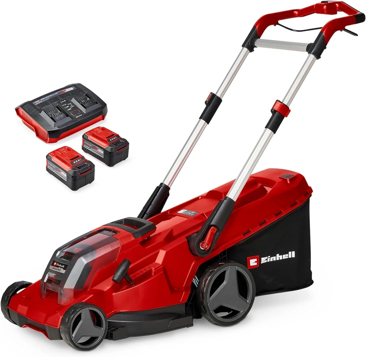 Einhell Rasarro 36/42 Kit Power X-Change Cordless Lawnmower (36 V, 42 cm Cutting Width, up to 725 m², Brushless, 50 L C…