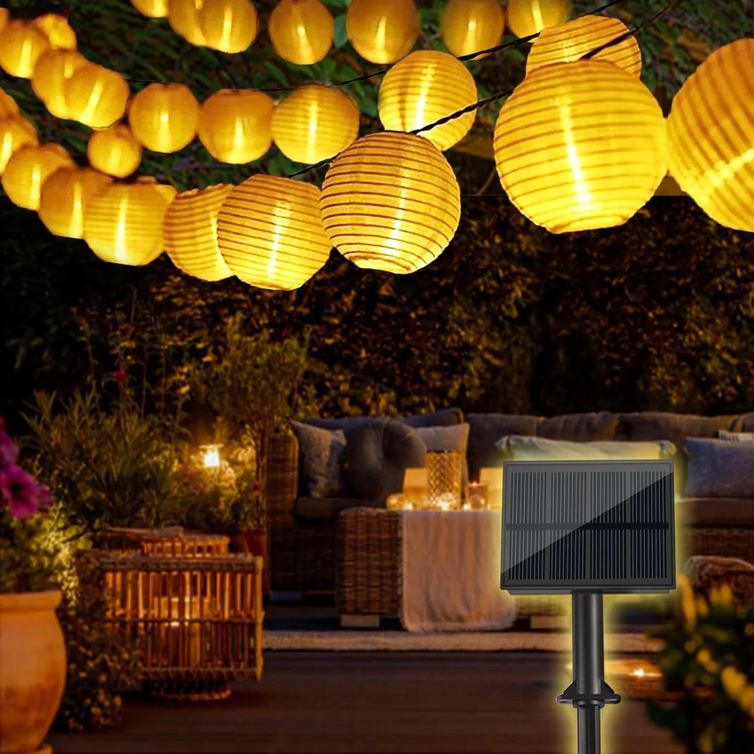 Bowfar Solar Fairy Lights Lanterns Outdoor 10 m 50 LED Lanterns 1200 mAh Solar Fairy Lights Outdoor with Upgrade Solar …