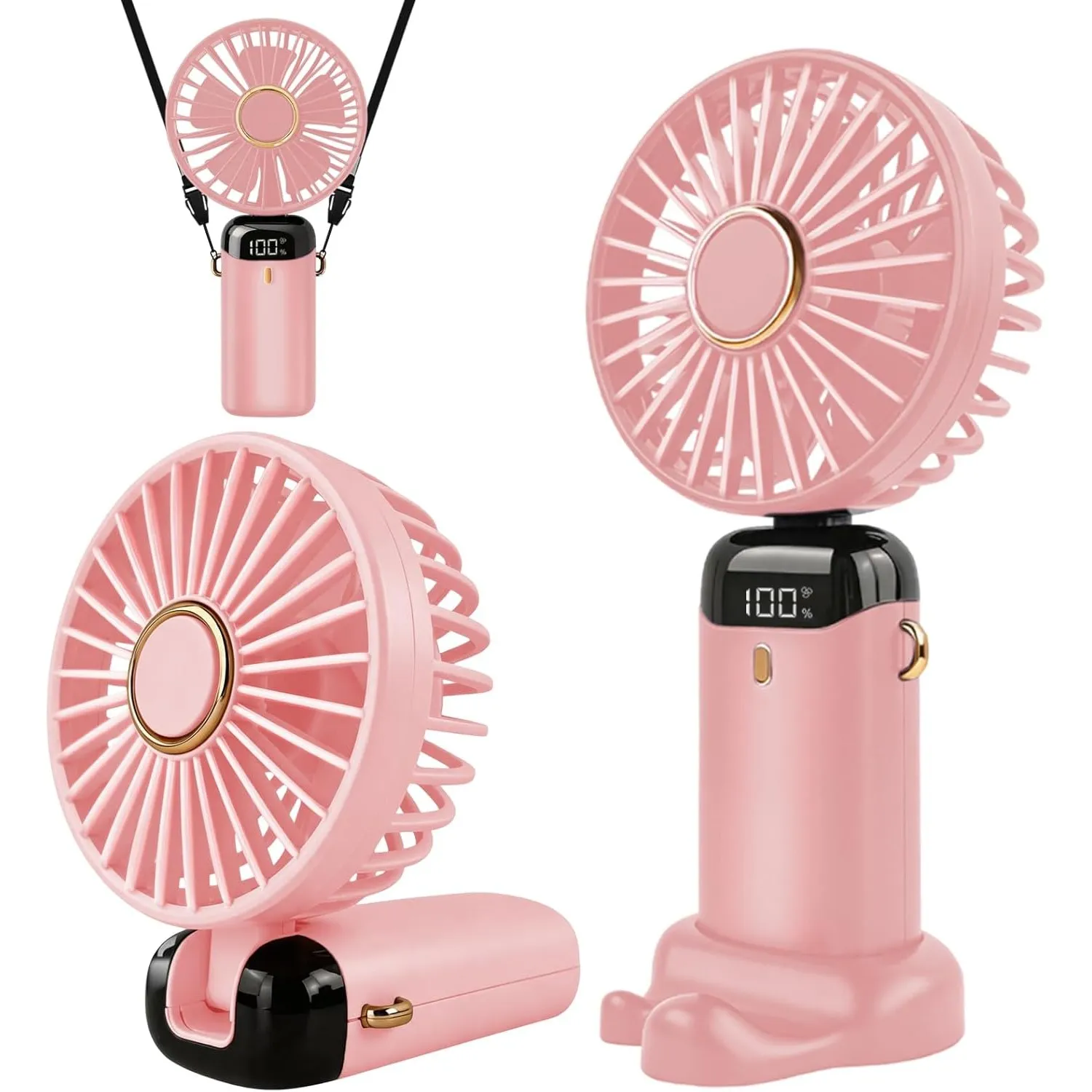 Jsdoin Handventilator, Tragbarer Mini Ventilator, Wiederaufladbar, Kleiner Taschenventilator Mit 5 Geschwindigkeitsstuf…