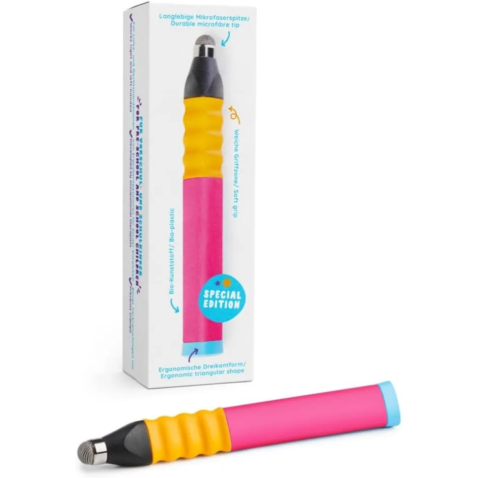 Edurino Eingabestift Ergonomisch – Dreipunktgriff für Kinder – Pink