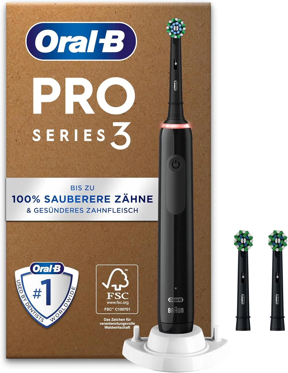 Oral-B Pro Series 3 Elektrische Zahnbürste — Electric Toothbrush, Inkl. 3 Aufsteckbürsten — 3 Putzmodi, Zahnbürste Elek…