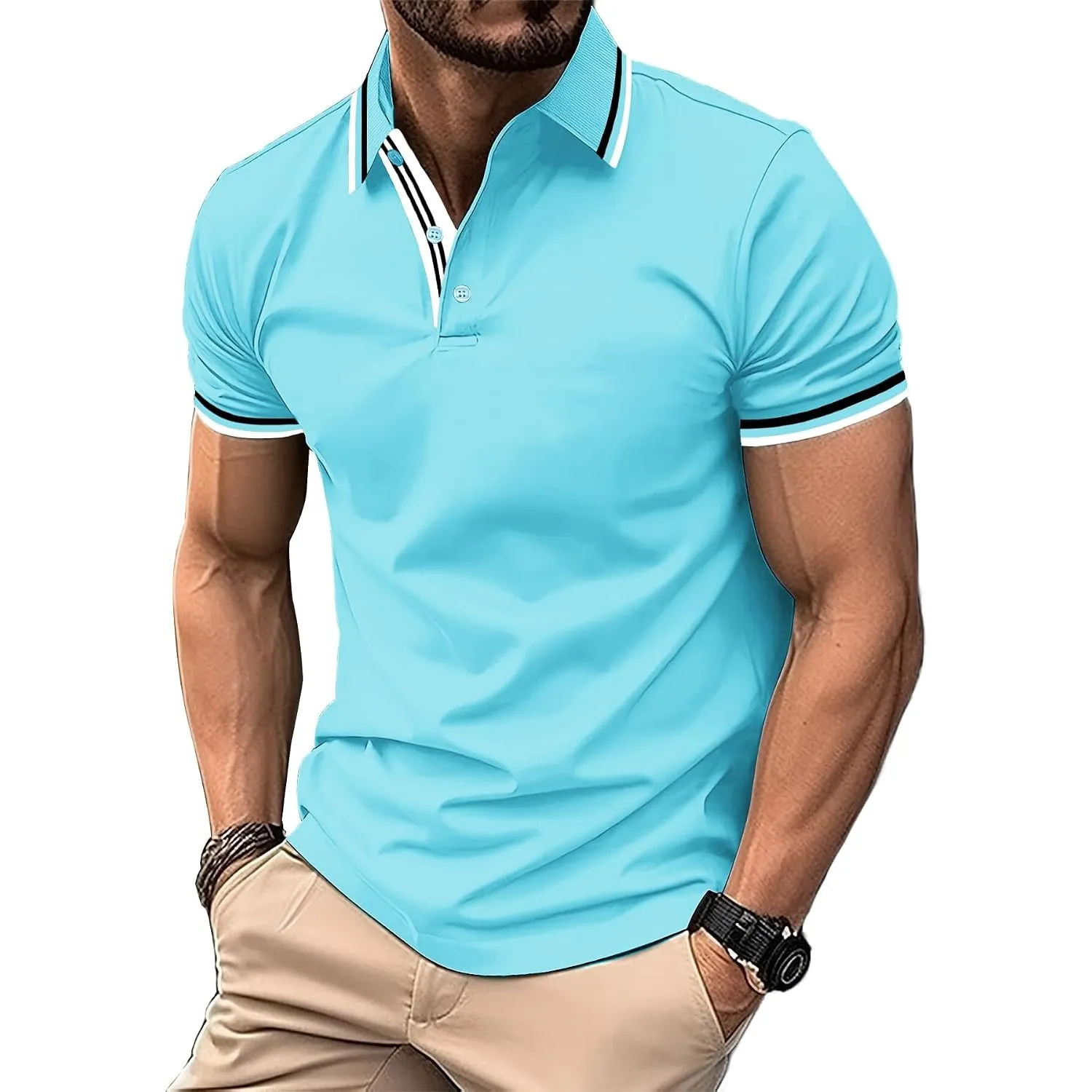 SwissWell Herren Kurzarm Poloshirt Atmungsaktiv T-Shirt Golf Sommer Poloshirts Männer Business Arbeits T Shirt Polohemd