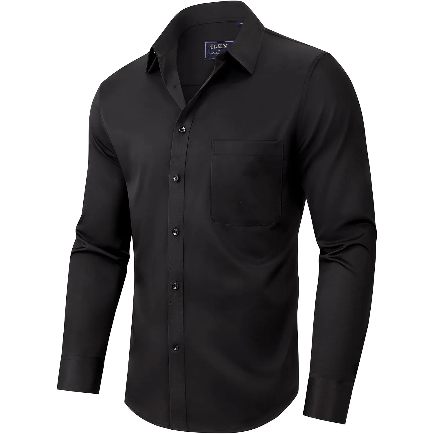 siliteelon Hemd Herren Langarm Regular Fit Stretch Businesshemd mit Tasche