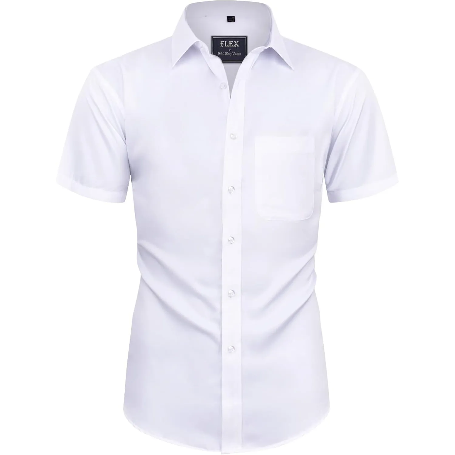 siliteelon Herren Kurzarm Hemden Casual Regular Fit Bügelfrei Business Hemd Faltenfrei Formales Hemd mit Tasche
