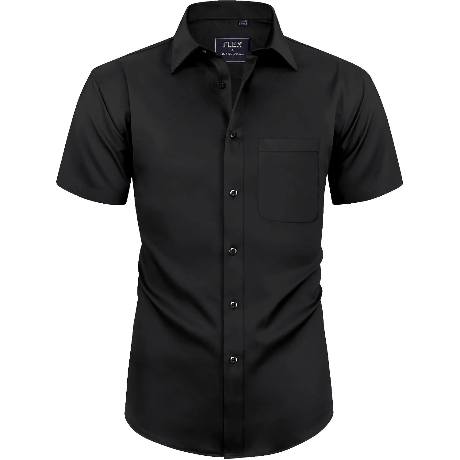 siliteelon Herren Kurzarm Hemden Casual Regular Fit Bügelfrei Business Hemd Faltenfrei Formales Hemd mit Tasche