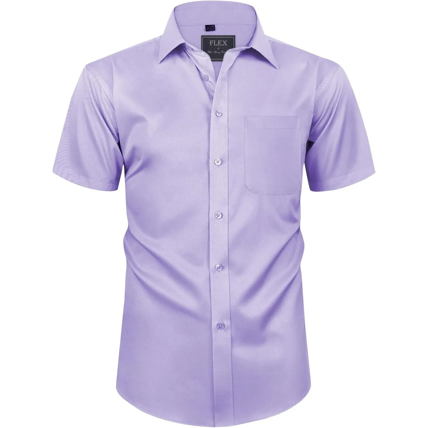 siliteelon Herren Kurzarm Hemden Casual Regular Fit Bügelfrei Business Hemd Faltenfrei Formales Hemd mit Tasche