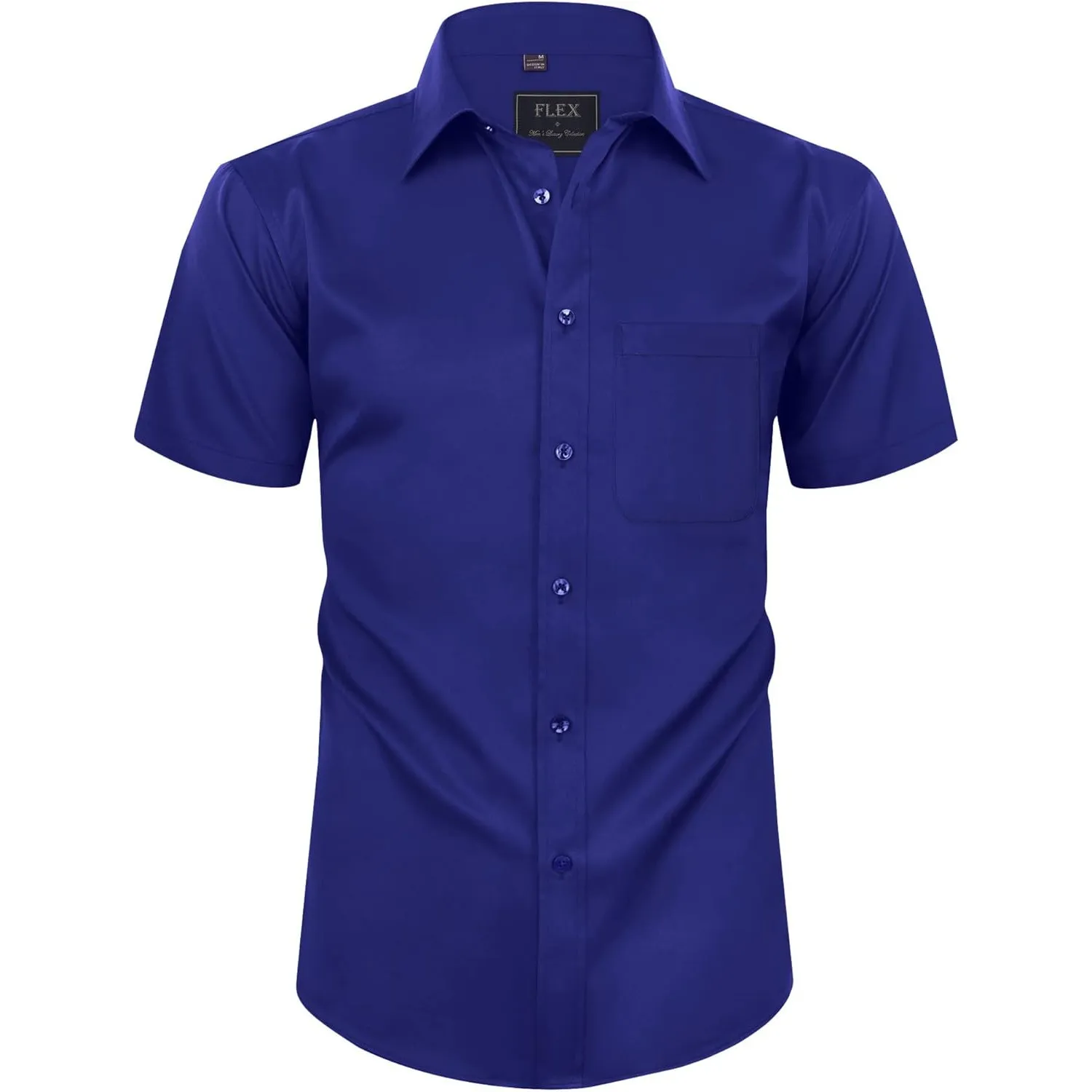 siliteelon Herren Kurzarm Hemden Casual Regular Fit Bügelfrei Business Hemd Faltenfrei Formales Hemd mit Tasche