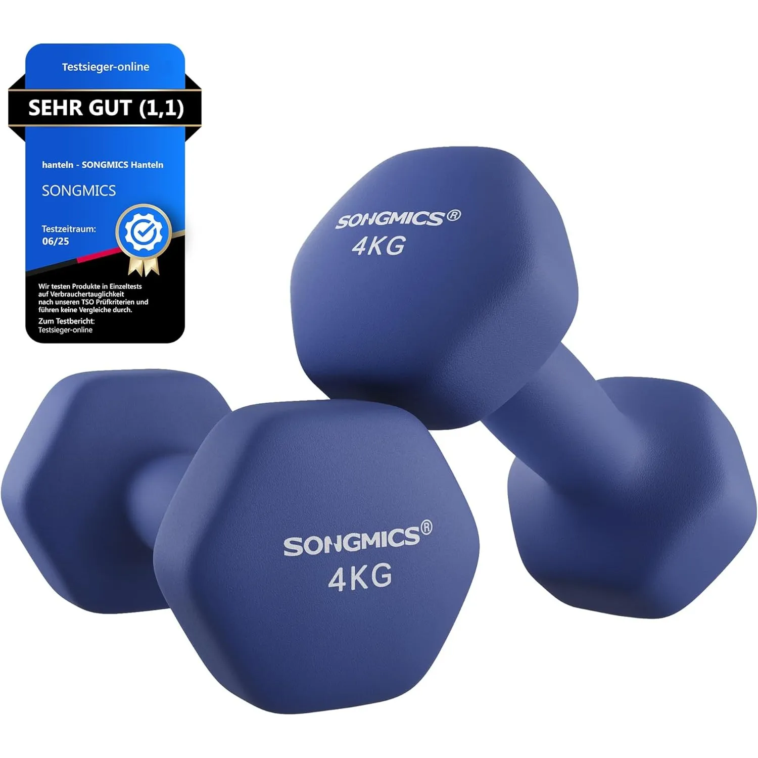 SONGMICS Kurzhanteln 2er Set Hanteln Hexagon Neopren Beschichtung Krafttraining Workout Fitness Training Zuhause