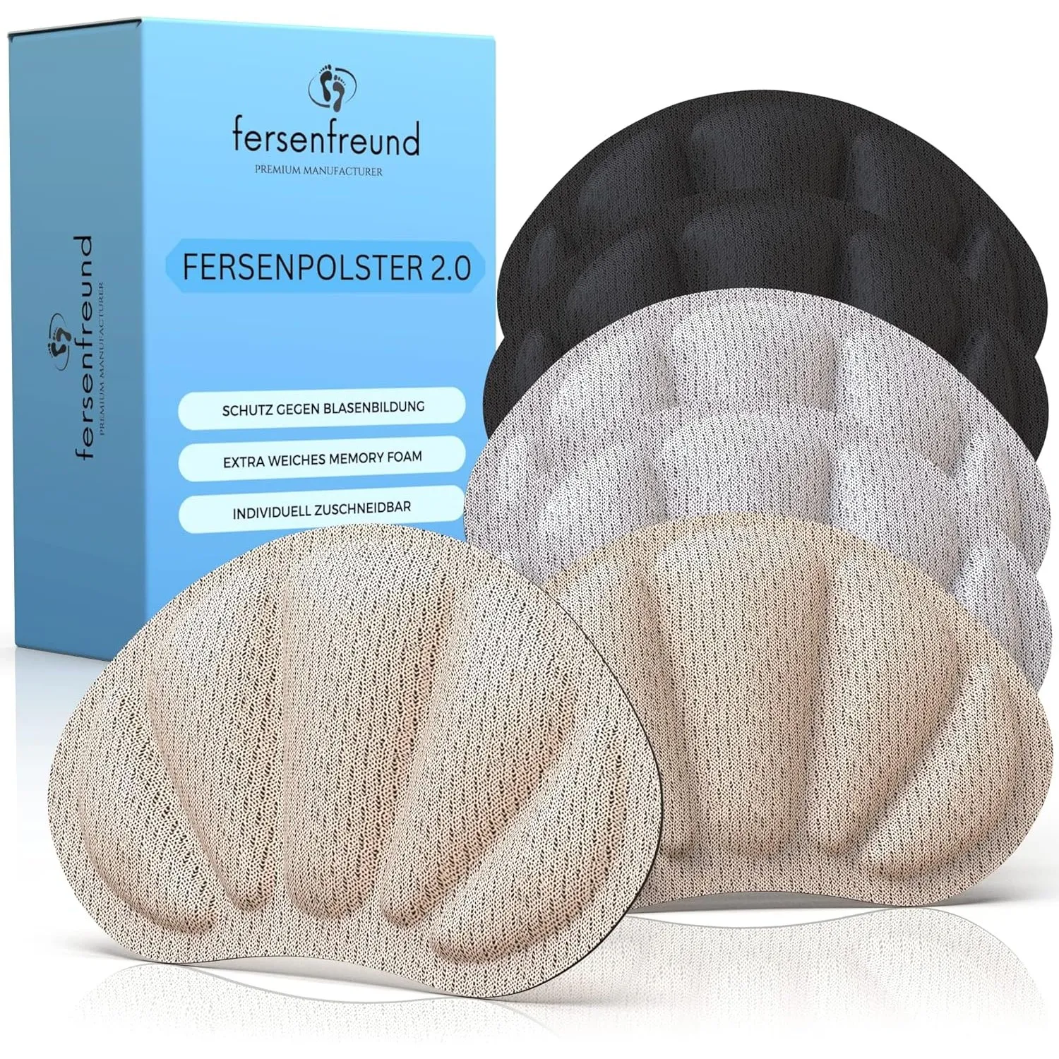 FERSENFREUND© Premium Fersenpolster Schuheinlagen - DAS ORIGINAL - Fersenschutz Fersenkissen Gel Antirutsch Einlagen fü…