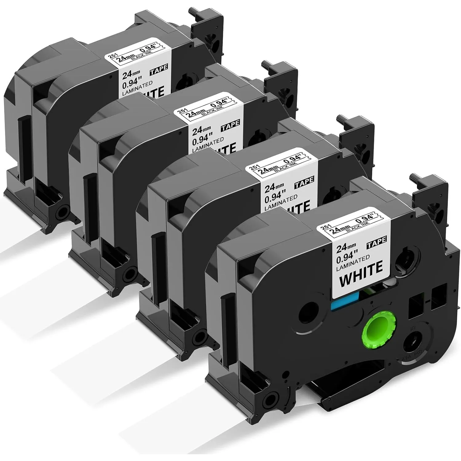 TZe-251 24mm Kompatibel für Brother P-touch Bänder 24mm Weiß, 4x