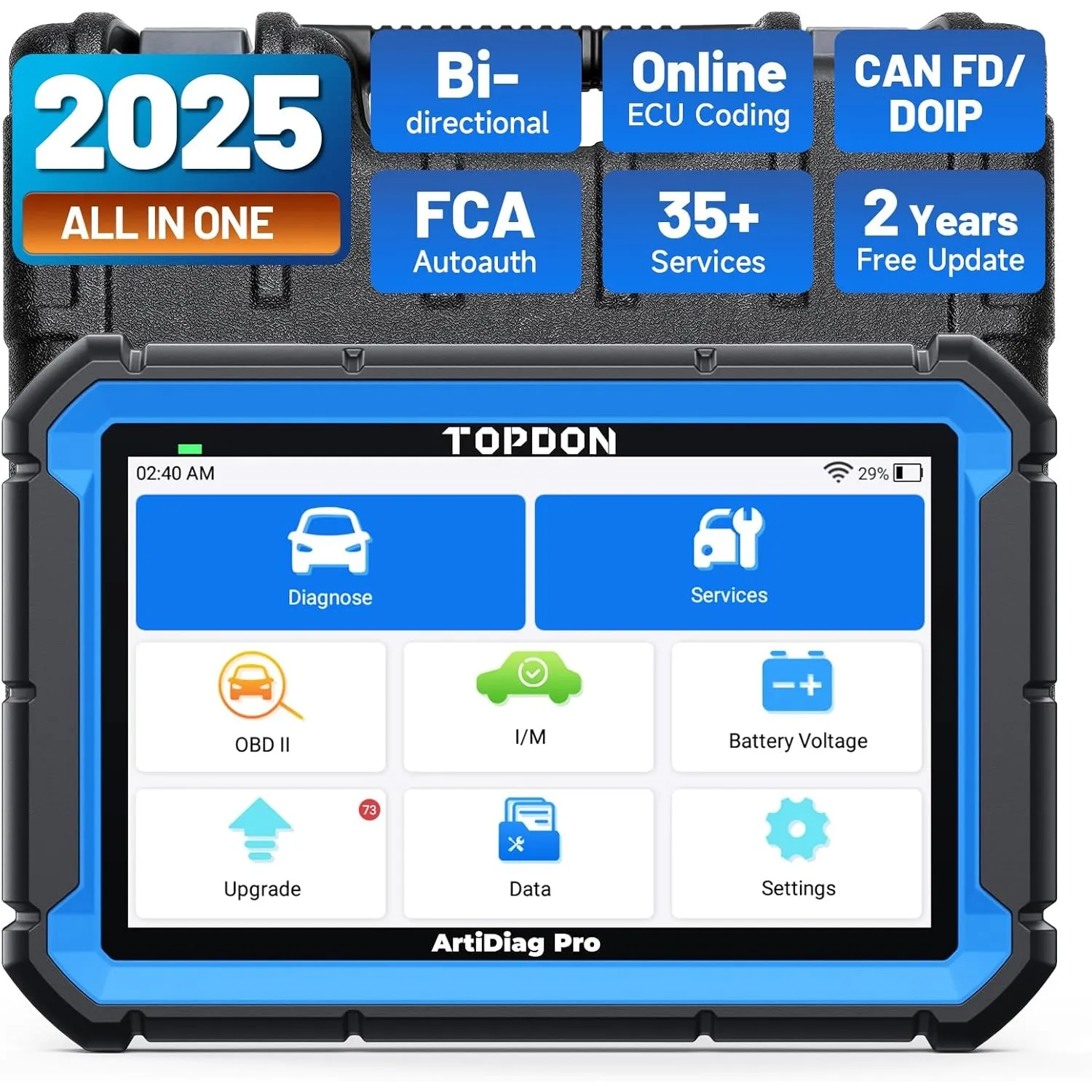 TOPDON Diagnosegerät Auto Bidirektionale ArtiDiag Pro 2.0, Online-Codierung
