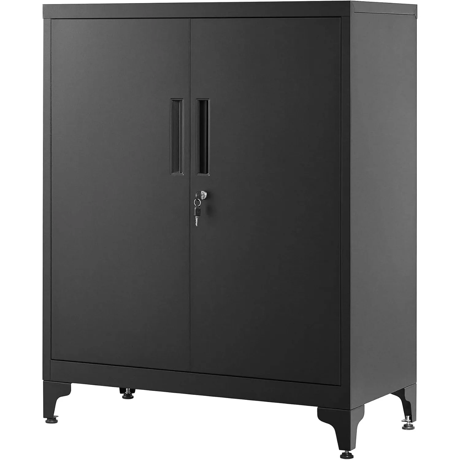 SONGMICS Aktenschrank, Mehrzweckschrank, Büroschrank mit 2 Türen, Schrank abschließbar, Aufbewahrungsschrank aus Stahl,…