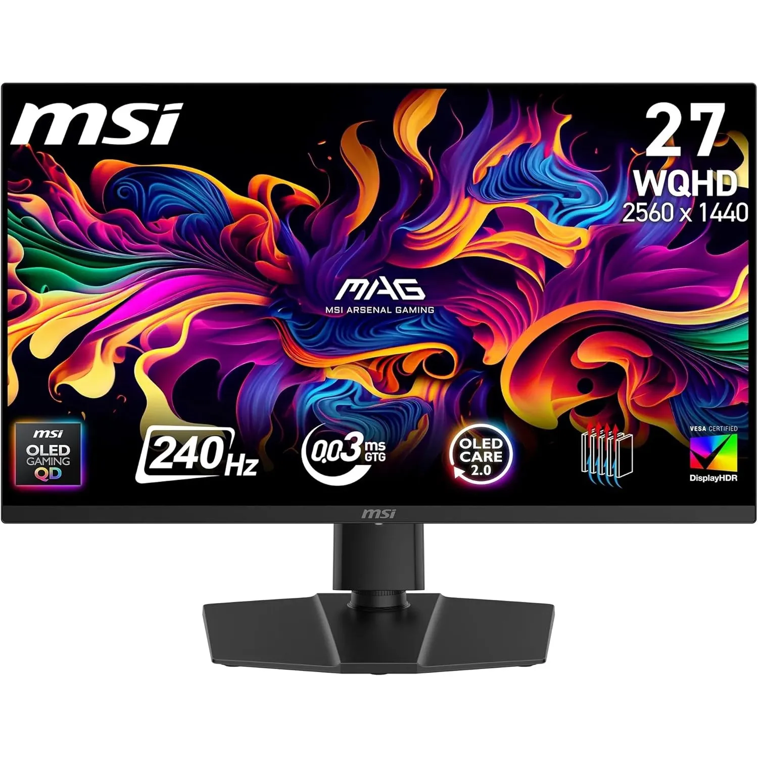 MSI MAG 273QP QD-OLED X24 26,5-Zoll-WQHD-Gaming-Monitor – 2560 x 1440 Quantum Dot OLED Panel 240 Hz / 0,03 ms, 99% DCI-…