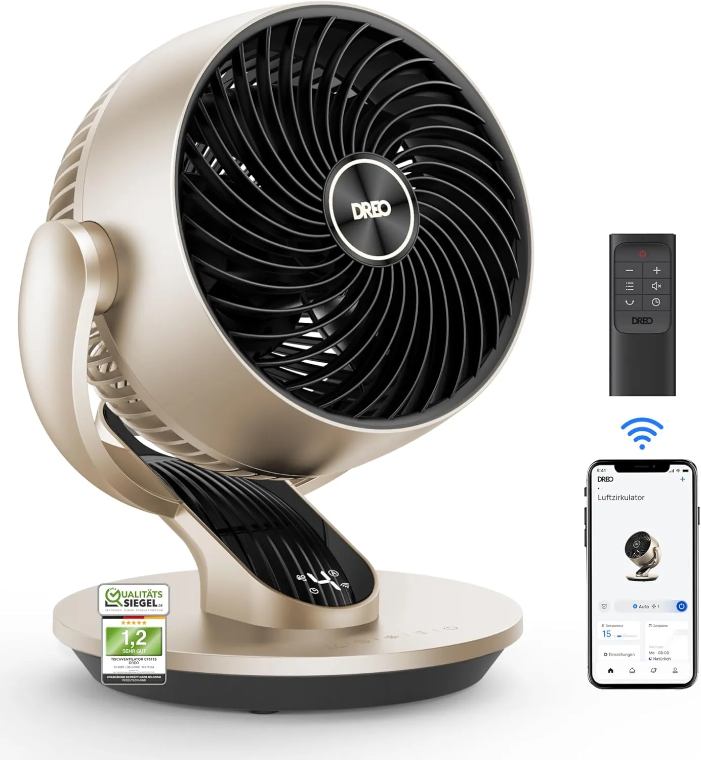 Dreo Lynx S 28dB Quiet Smart Table Fan for Bedroom Office Fan with Remote Control Cooling 21 m Wind Distance 4 Speed Le…