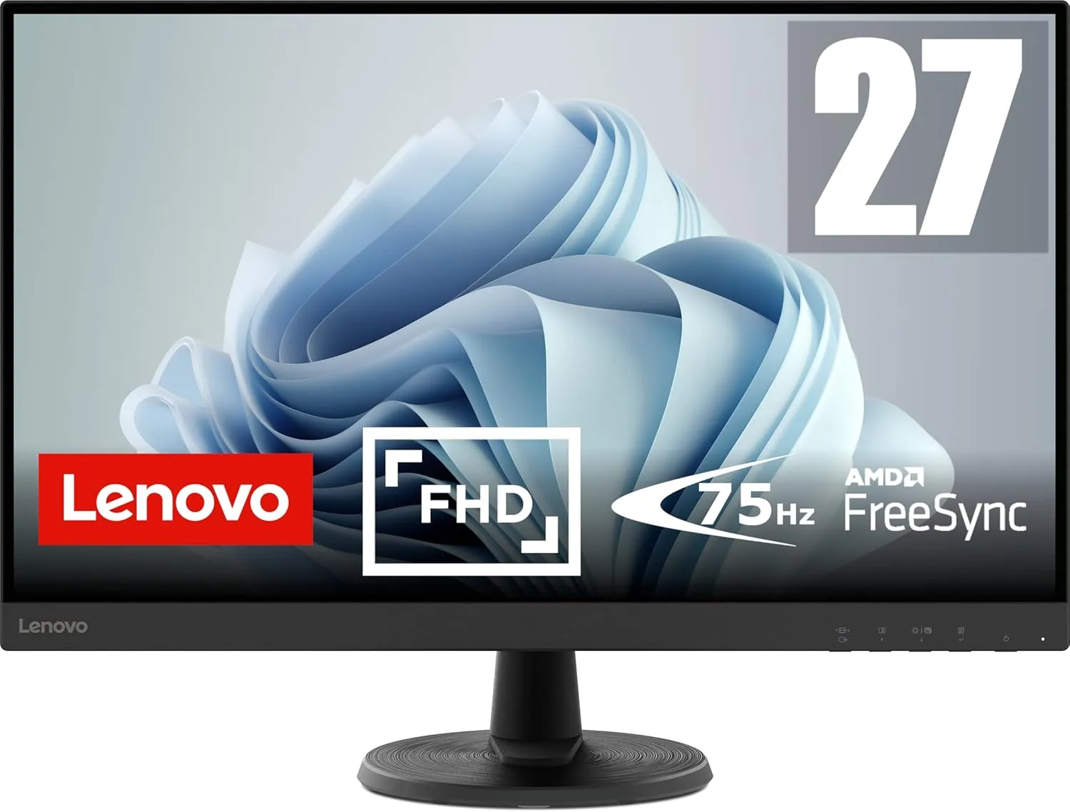 Lenovo D27-45 Monitor | 27" Full HD Monitor | 1920x1080 | 75Hz | 250 nits | 4ms Reaktionszeit | VA-Panel | HDMI | VGA |…