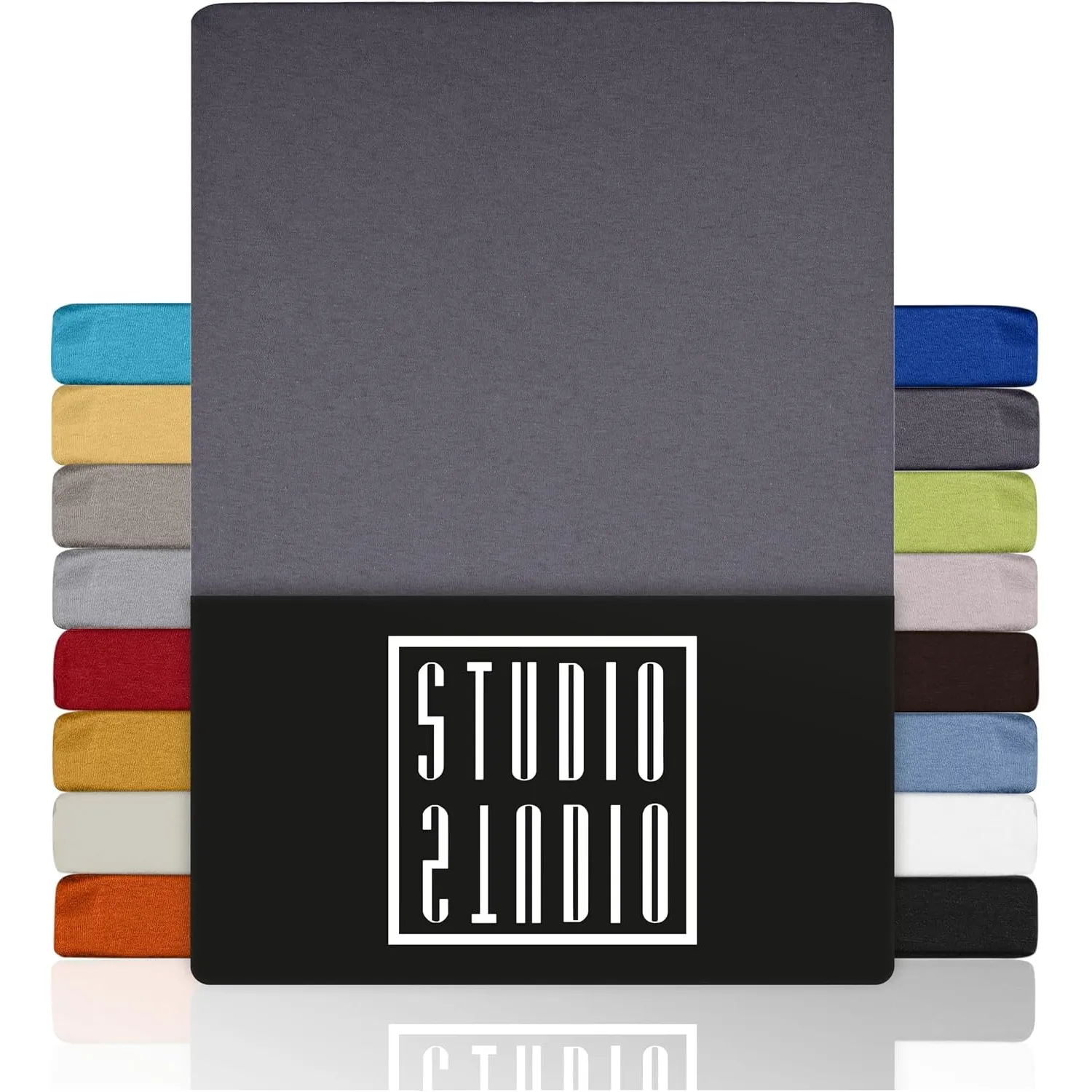 STUDIO Basic Spannbettlaken 100x200cm – Jersey-Spannbetttuch aus 100 % gekämmter Baumwolle – Grau – Öko-Tex Zertifizier…