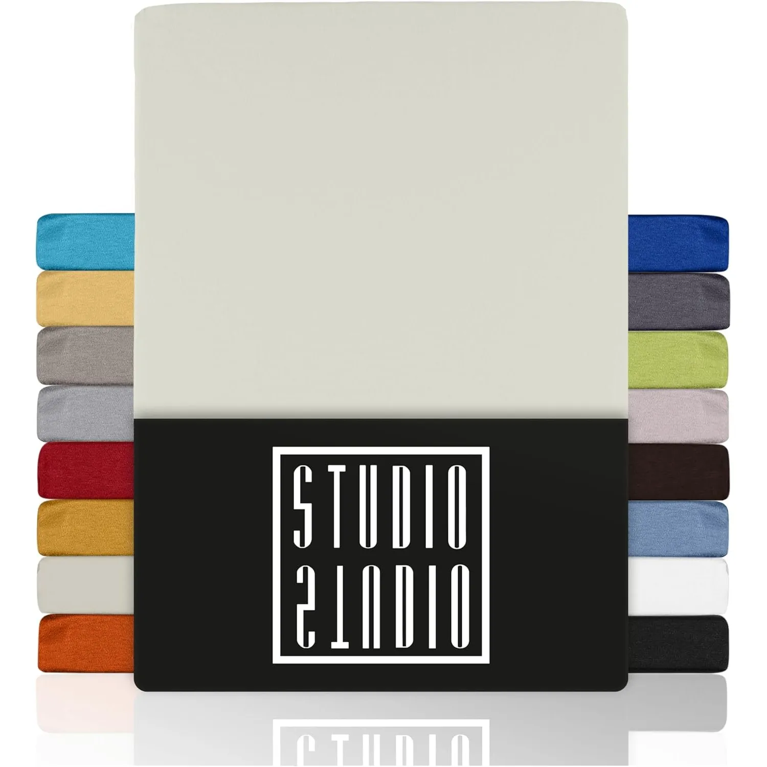 STUDIO Basic Spannbettlaken 140x200cm – Jersey-Spannbetttuch aus 100 % gekämmter Baumwolle – Schnee – Öko-Tex Zertifizi…
