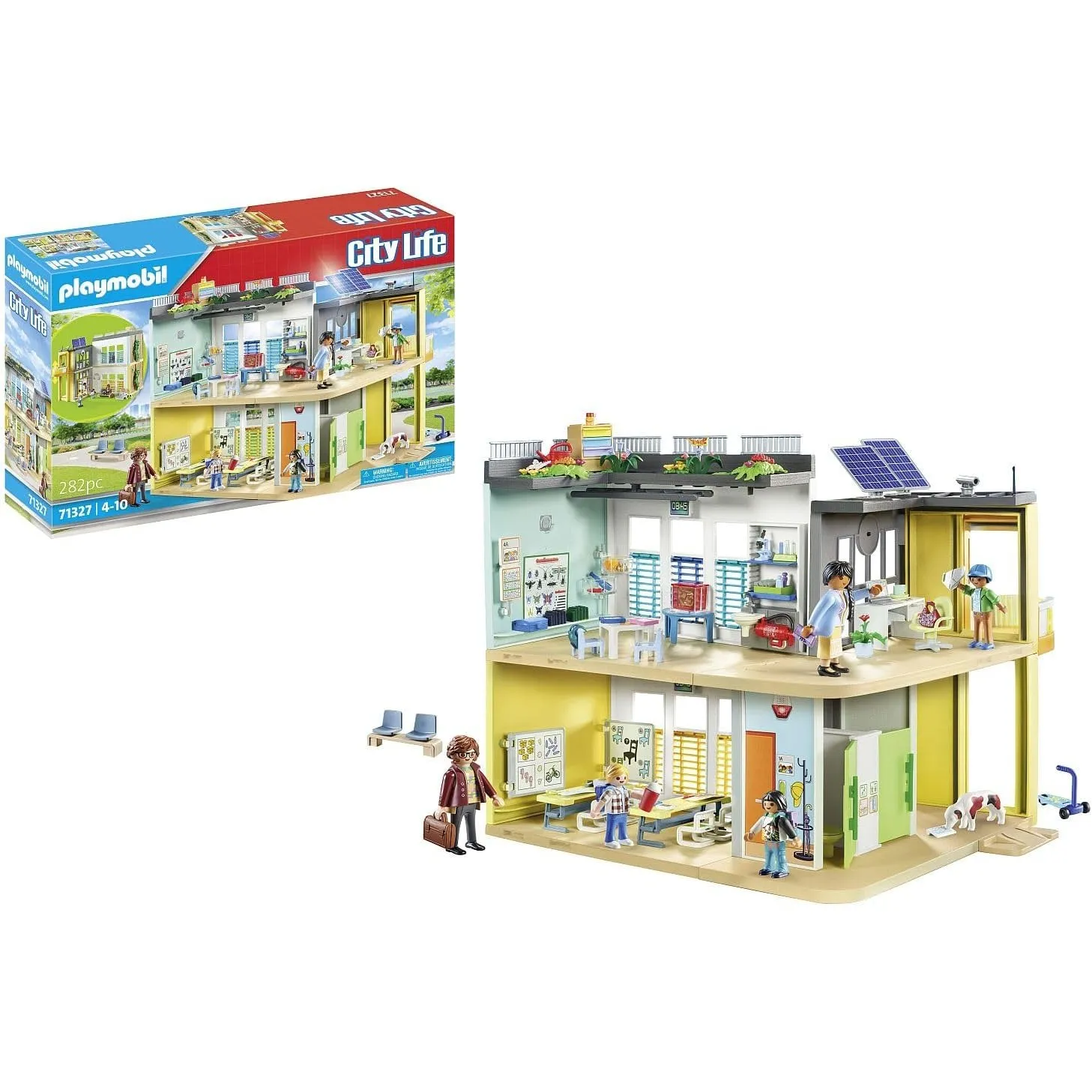 PLAYMOBIL | City Life | Große Schule | mit beweglicher Tafel | Spielzeug für Kinder ab 5 Jahren | 71327