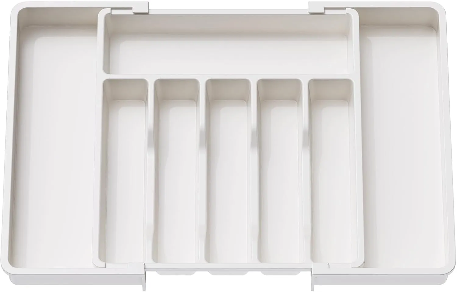 Lifewit Groß Besteckeinsatz für Schubladen,erweiterbarer Besteckhalter Utensilienhalter für Küchenschubladen, Verstellbarer Schubladeneinsatz für Küche Organizer für Löffel,Gabeln,Messer, Weiß