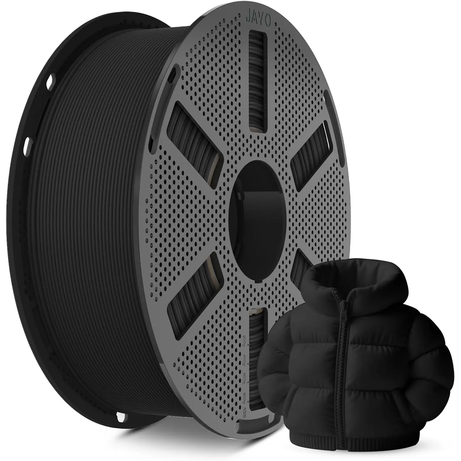 JAYO PLA Matt Filament 1.75mm Schwarz 1.1KG 3D Drucker Filament | Matte Finish, Geringe Schichtlinien, Easy to Remove S…