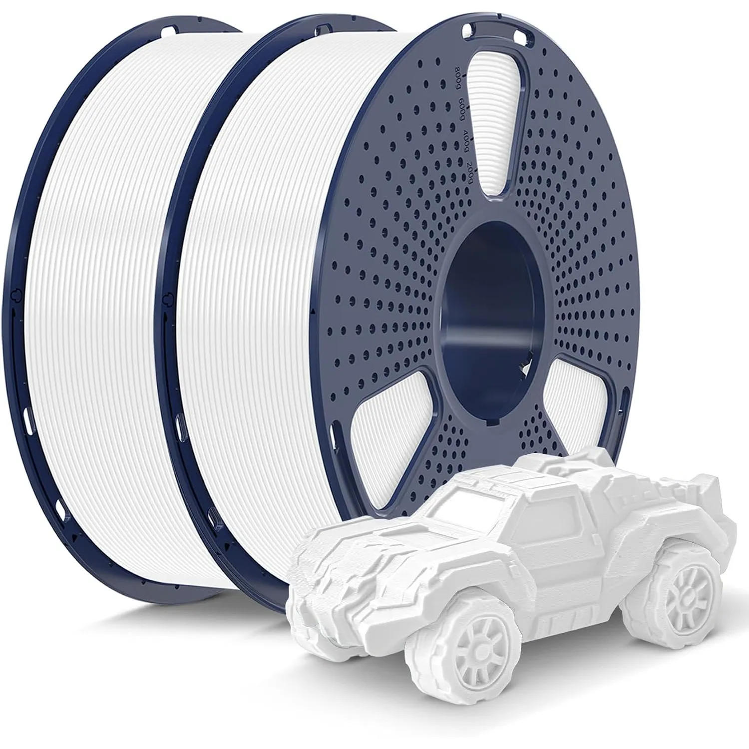 SUNLU PLA Weiß Filament 1.75mm, 3D Drucker Filament Weiß PLA 2KG