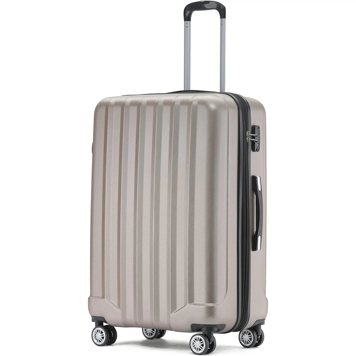 BEIBYE TSA-Schloß 2080 Gepäck Zwillingsrollen Reisekoffer Koffer Trolley Hartschale Dehnungsfuge (Champagner, XL)