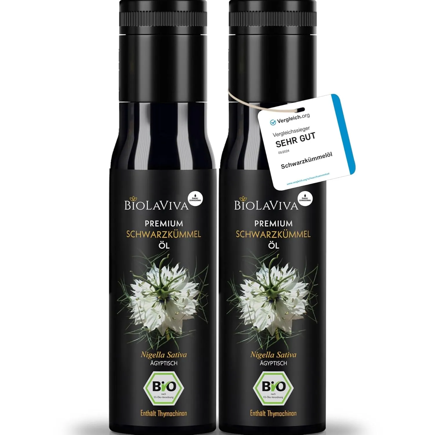 Premium BIO Schwarzkümmelöl – kaltgepresst & ungefiltert – hoher Thymochinongehalt - 100% Nigella sativa aus Ägypten – …