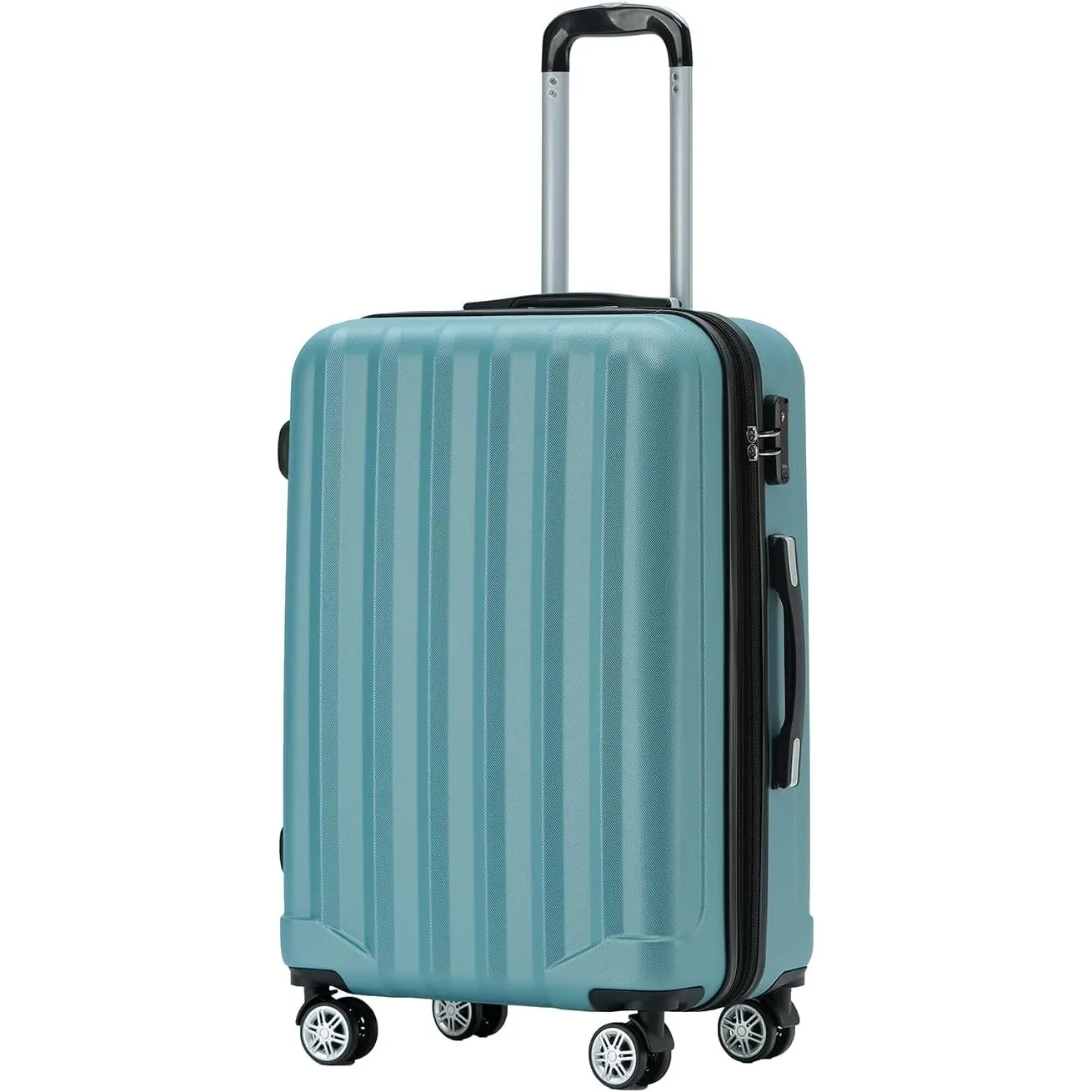 BEIBYE TSA-Schloß 2080 Gepäck Zwillingsrollen Reisekoffer Koffer Trolley Hartschale Dehnungsfuge (Ice Blue, L)