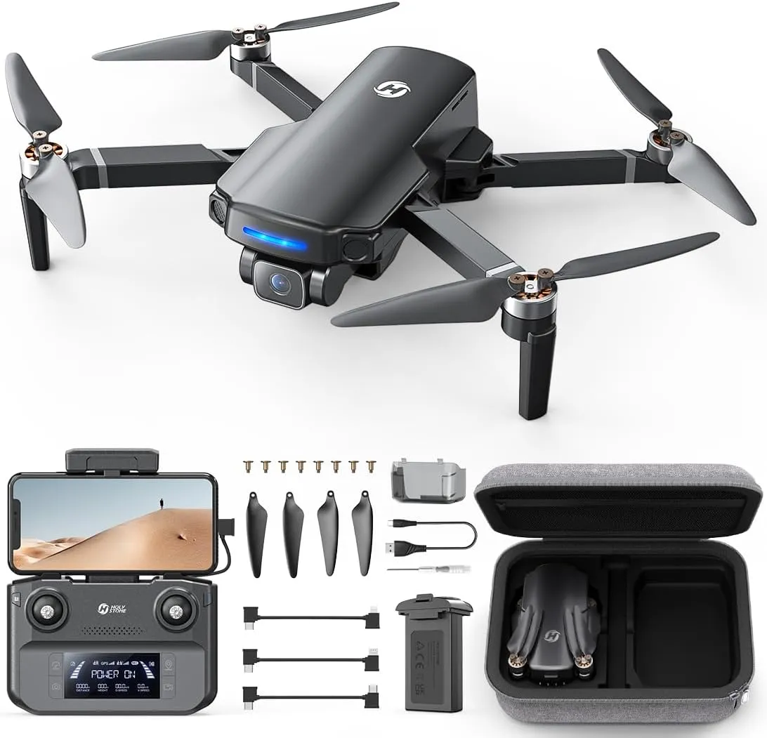 Holy Stone HS360S Drohne mit Kamera 4K GPS für Erwachsene, 3KM Große Reichweite 5G Bildübertragung, 20 Min. Lange Flugzeit, Follow-Me,Rückkehr,RC faltbar Drohnen komplettset unter 249g Anfänger,C0