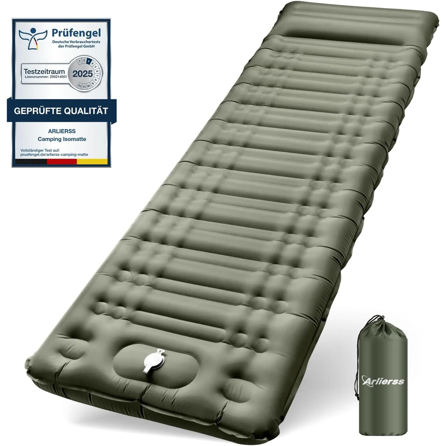 Camping Isomatte 12CM Dick mit Integrierter Fußpumpe und Kissen | Kompakte und Leichte Aufblasbare Luftmatratze aus Rip…